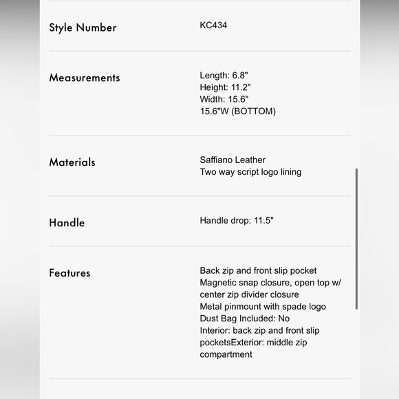 Kate Spade Large Laptop Tote Madison Saffiano East West - Picture 7 of 8